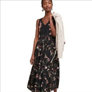 Anthropologie Maeve Black  Floral Lola Dress